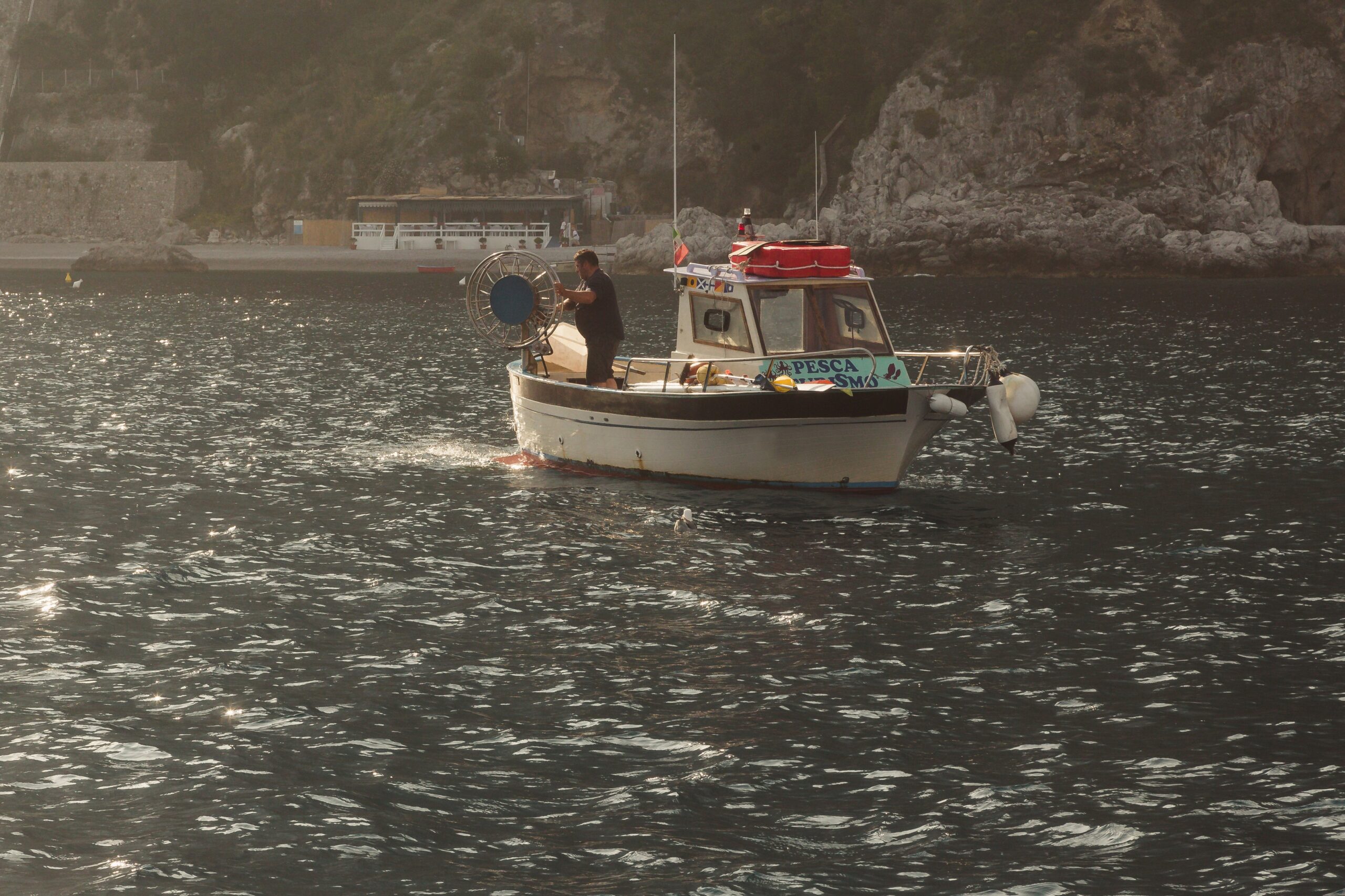 pescar, pescador, barco